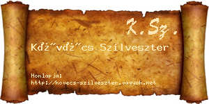 Kövécs Szilveszter névjegykártya